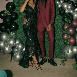 Custom black prom dress